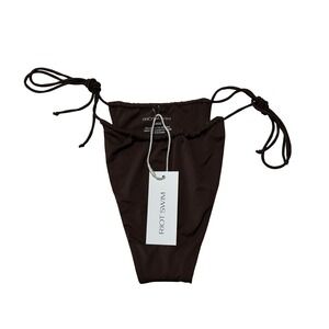NWT Riot Swim Bixi Bikini Bottom Chocolate Brown Side Tie Size Large